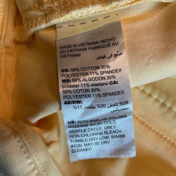 White House Black Market Light Yellow Slim Ankle Pants Size 14L - Picture 4 of 6